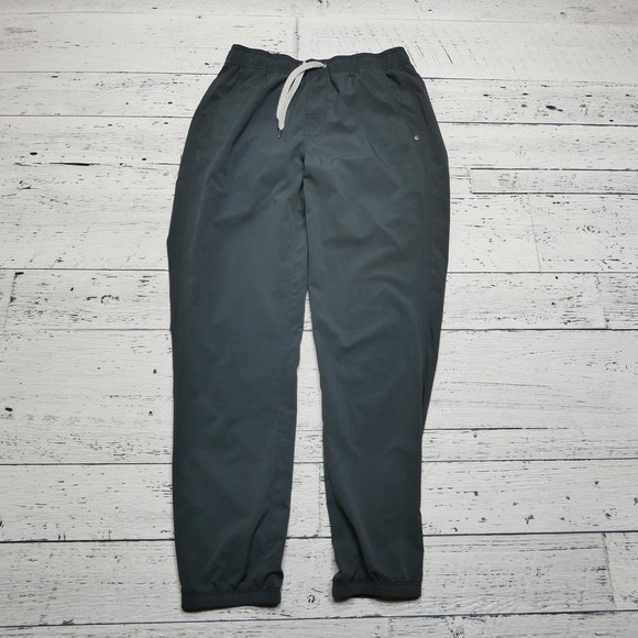 Vuori Performance Jogger Pants Mens Medium Charcoal Elastic Cuff Zip Pockets‎